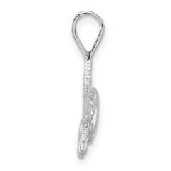 Sterling Silver 925 Goldfish Pendant with Polished Textured Fins Unisex