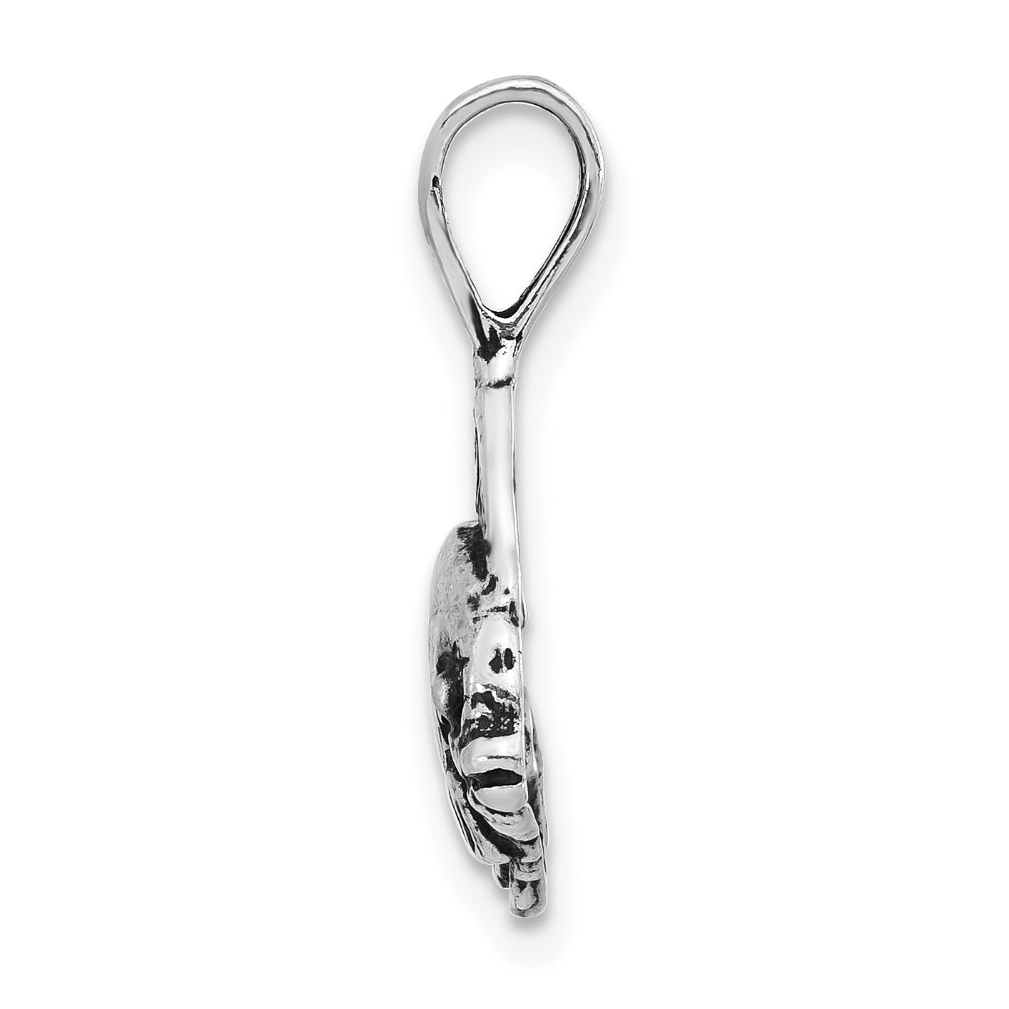 Sterling Silver 925 Unisex Goldfish Pendant with Antiqued Finish