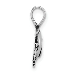 Sophia Jewelers Sterling Silver 925 Fish Pendant with Antiqued Texture