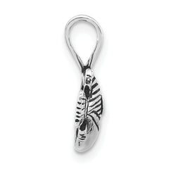 Sterling Silver 925 Unisex Fish Pendant with Antiqued Polished Finish