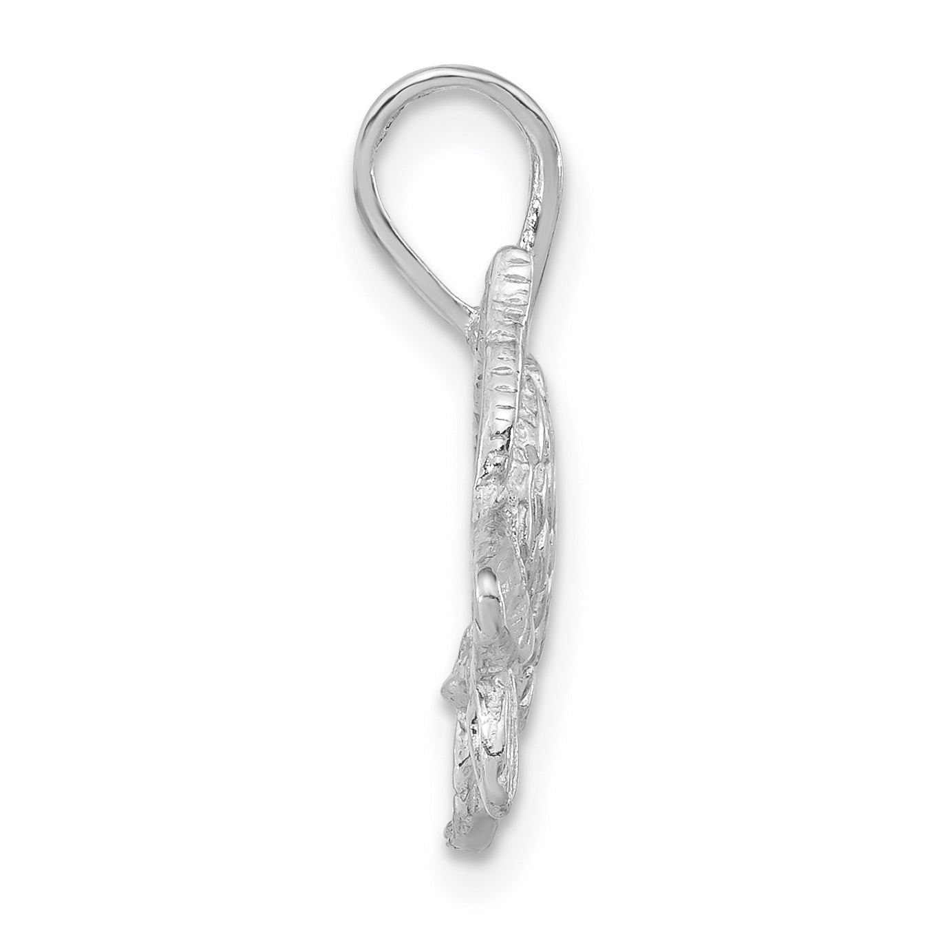 Sterling Silver Goldfish Pendant with Textured Polished Finish Unisex