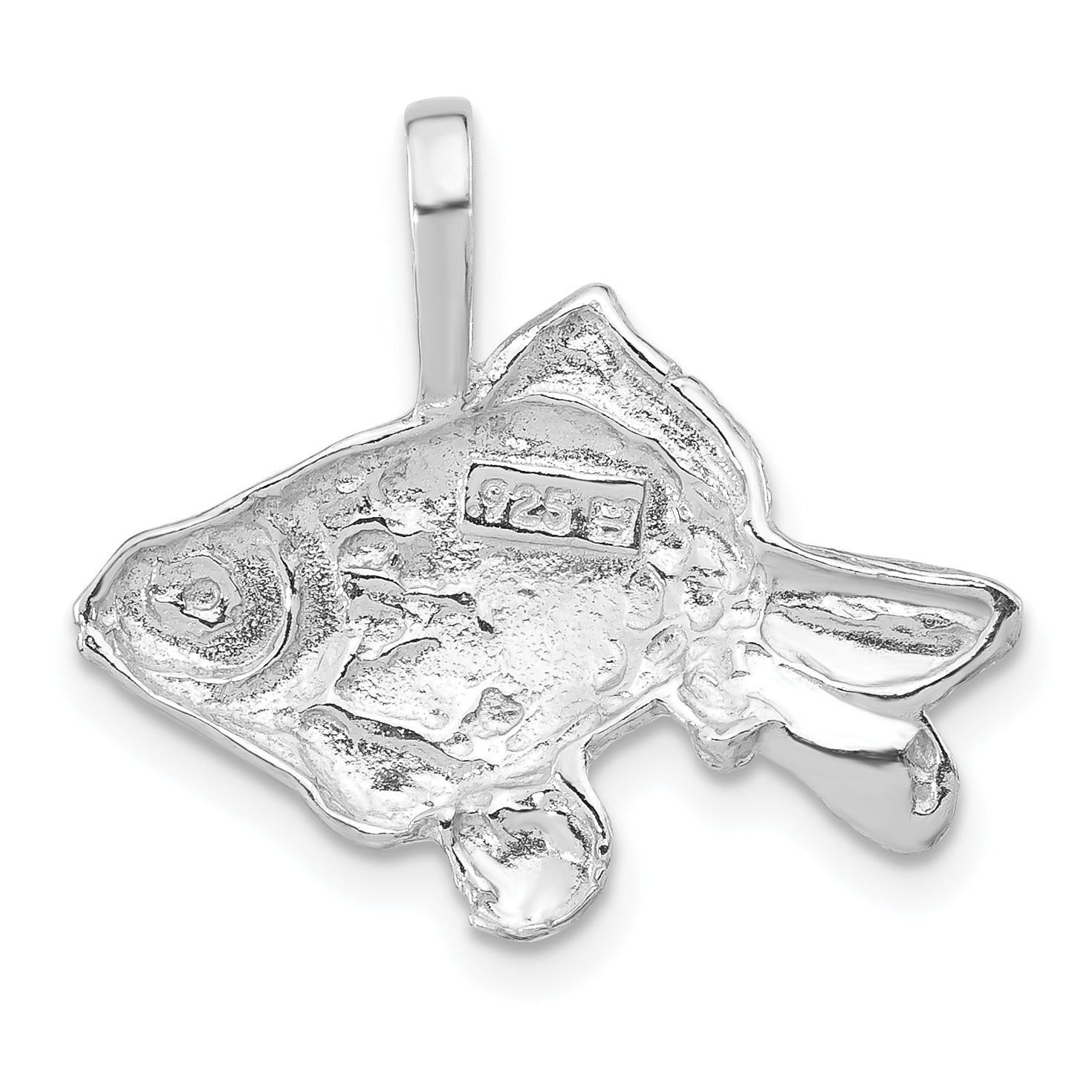 Sterling Silver Goldfish Pendant with Textured Polished Finish Unisex