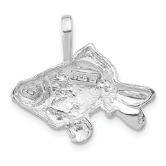 Sterling Silver Goldfish Pendant with Textured Polished Finish Unisex