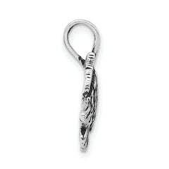 Sterling Silver 925 Goldfish Pendant with Antiqued Textured Finish Unisex