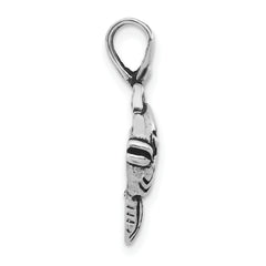 Sterling Silver 925 Fish Pendant with Antiqued Texture Unisex