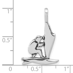 Unisex Sterling Silver 925 Windsurfing Pendant Polished Antiqued Finish