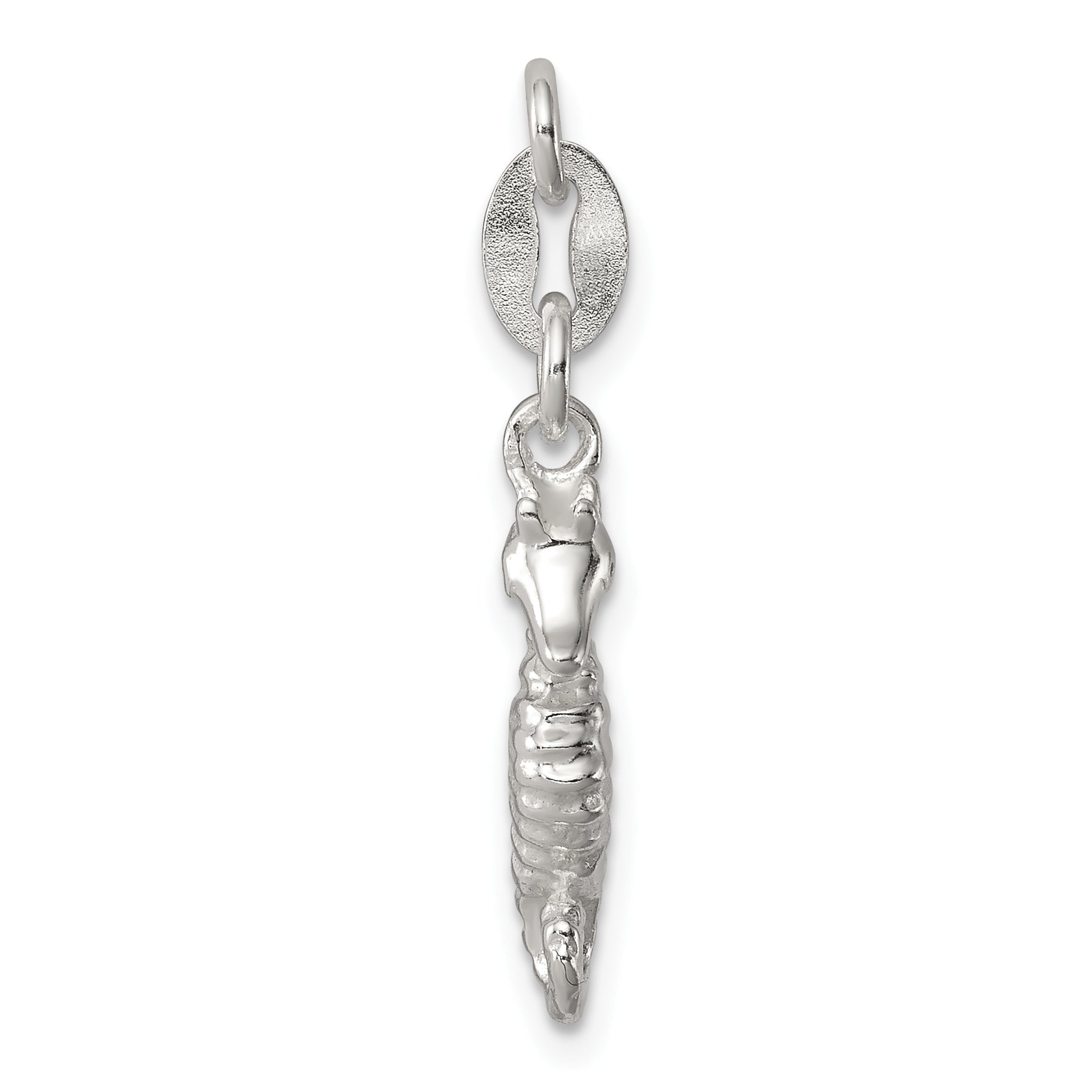 Sterling Silver 925 Seahorse Charm with Polished Textured Finish Secondary image