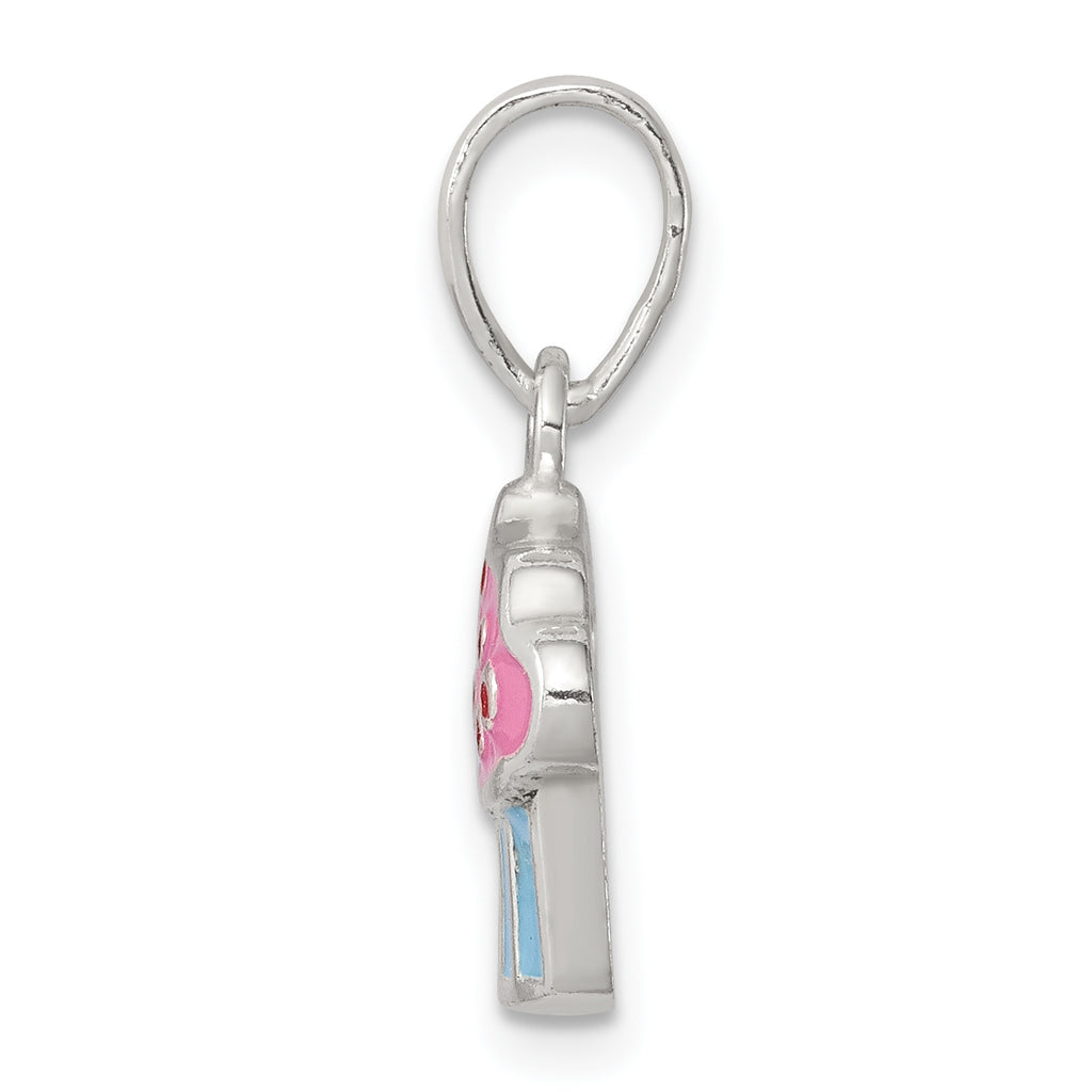 Sophia Jewelers Sterling Silver Enamel Cupcake Child Pendant Polished Finish