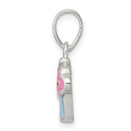 Sophia Jewelers Sterling Silver Enamel Cupcake Child Pendant Polished Finish