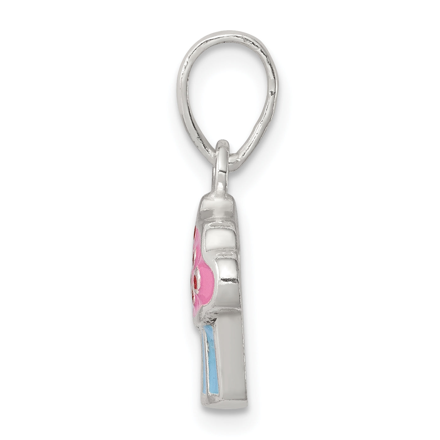 Sophia Jewelers Sterling Silver Enamel Cupcake Child Pendant Polished Finish