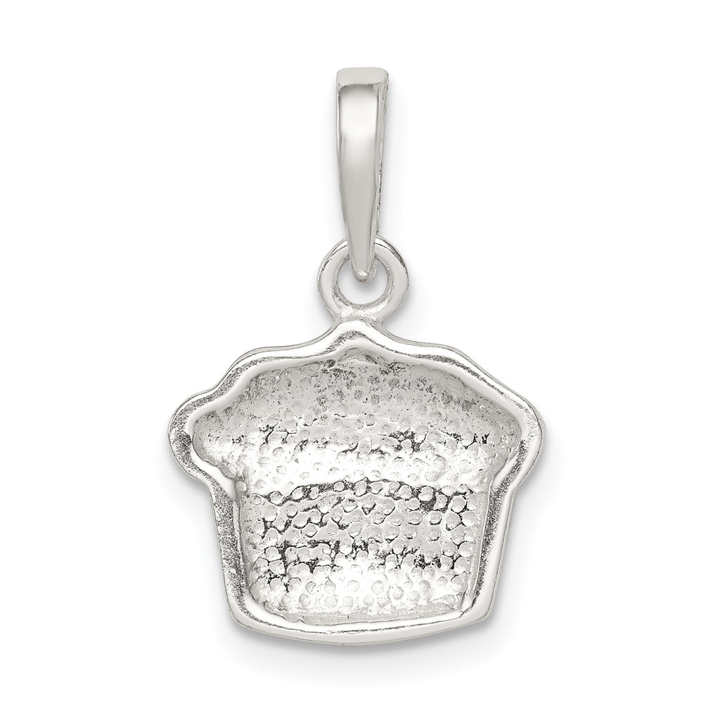 Sophia Jewelers Sterling Silver Enamel Cupcake Child Pendant Polished Finish