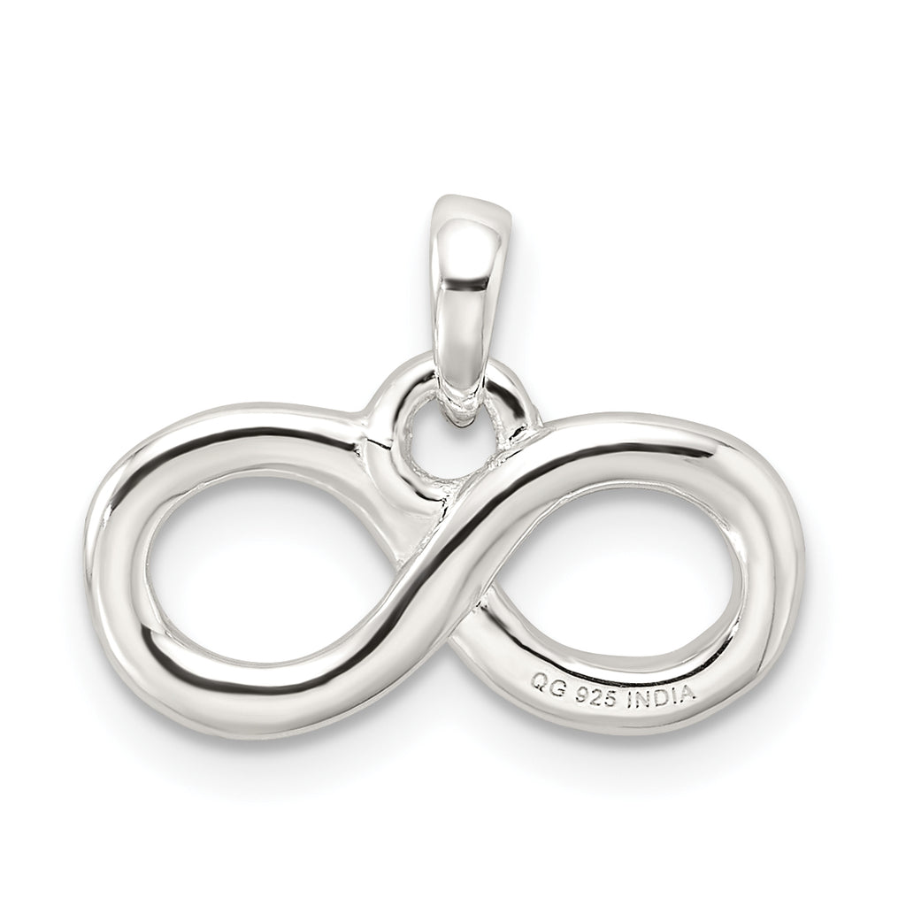Sterling Silver Infinity Pendant with Polished Anti-Tarnish Finish