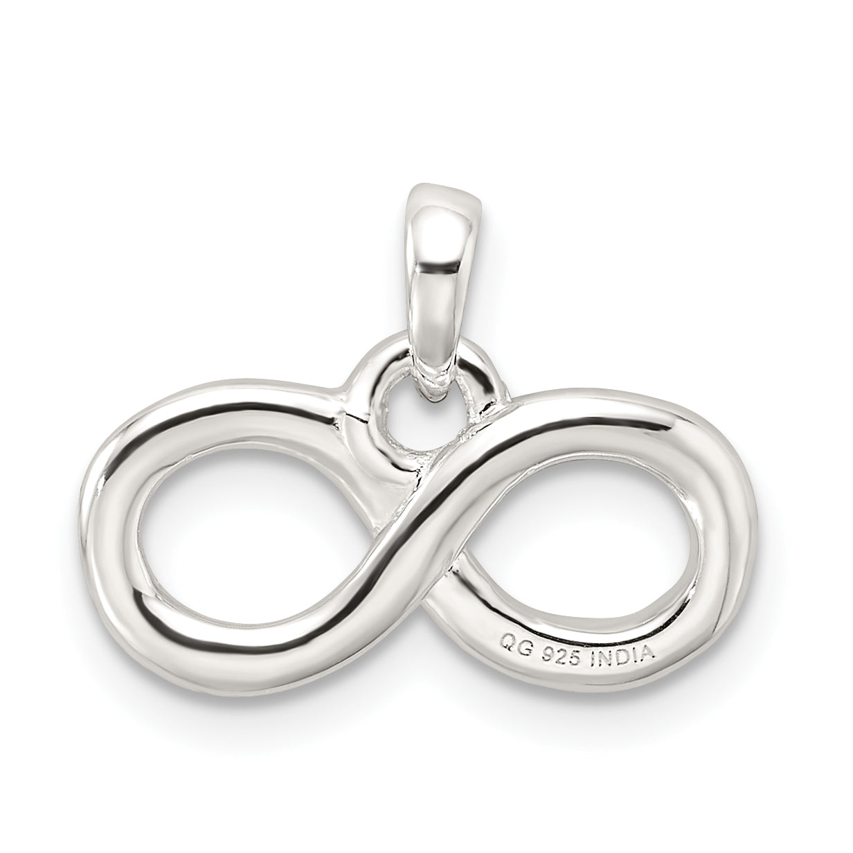 Sterling Silver Infinity Pendant with Polished Anti-Tarnish Finish