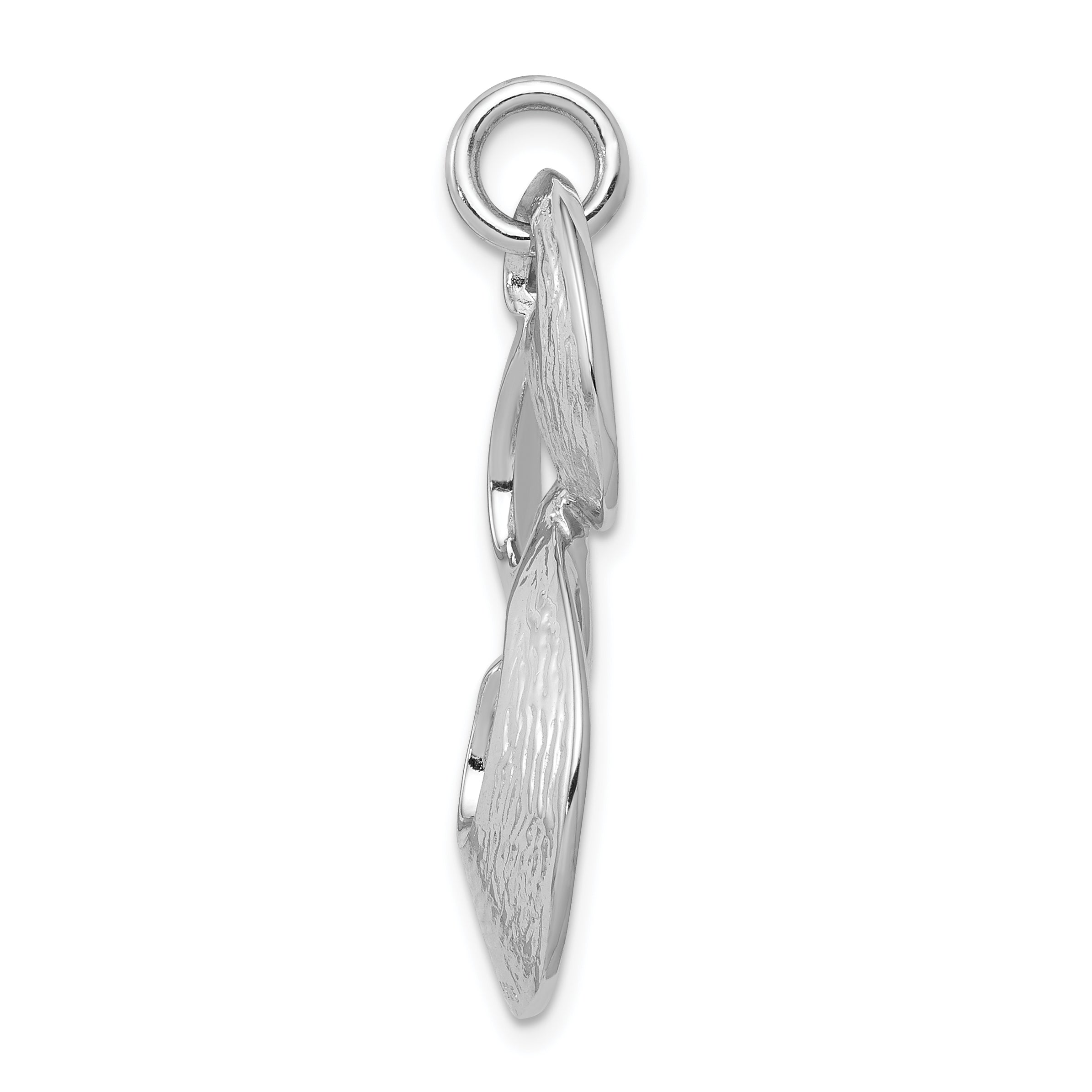 Sterling Silver 925 Drop Pendant with Rhodium Polish Elegant Charm Secondary image