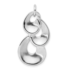 Sterling Silver 925 Drop Pendant with Rhodium Polish Elegant Charm