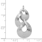Sterling Silver 925 Drop Pendant with Rhodium Polish Elegant Charm