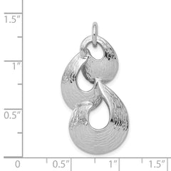 Sterling Silver 925 Drop Pendant with Rhodium Polish Elegant Charm