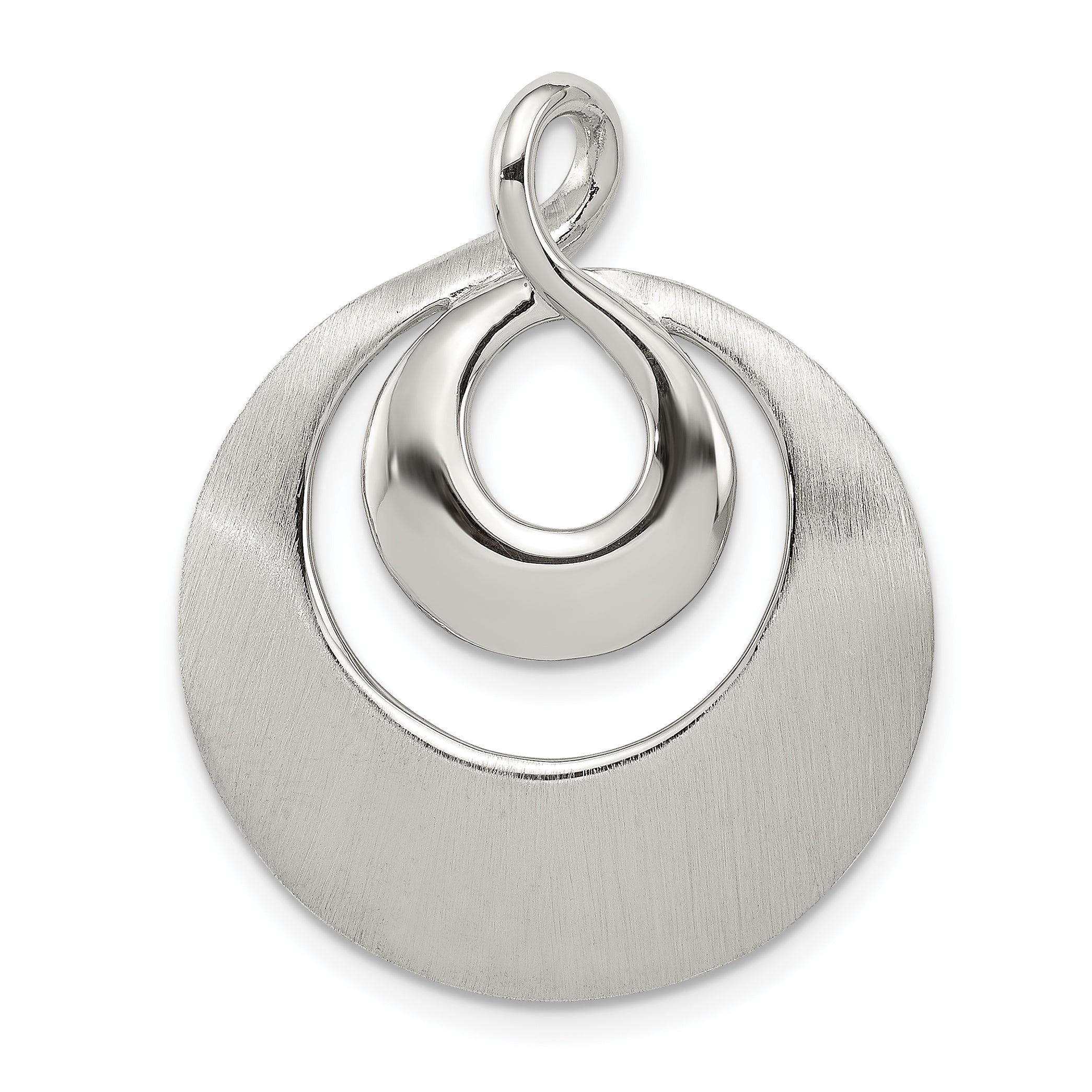 Sterling Silver Rhod-pltd Polished/Satin Infinity Swirl Chain Slide Pendant Main image