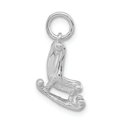 Sterling Silver 925 Rocking Chair Pendant 3D Unisex Polished Finish