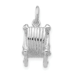 Sterling Silver 925 Rocking Chair Pendant 3D Unisex Polished Finish
