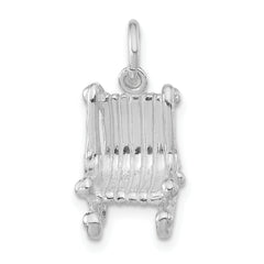 Sterling Silver 3-D Polished Rocking Chair Pendant