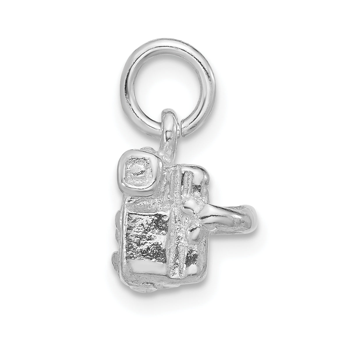 Sterling Silver 925 3D Video Camera Pendant Polished Unisex