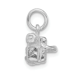 Sterling Silver 925 3D Video Camera Pendant Polished Unisex