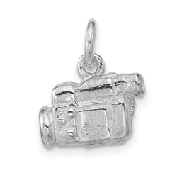 Sterling Silver 925 3D Video Camera Pendant Polished Unisex