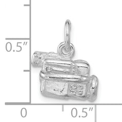 Sterling Silver 925 3D Video Camera Pendant Polished Unisex