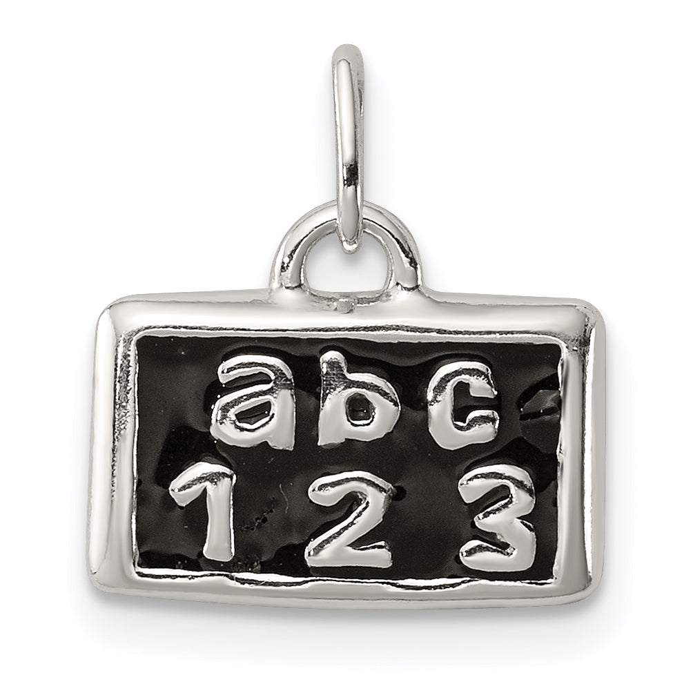 Sterling Silver Polished Enamel ABC 123 Pendant Main image