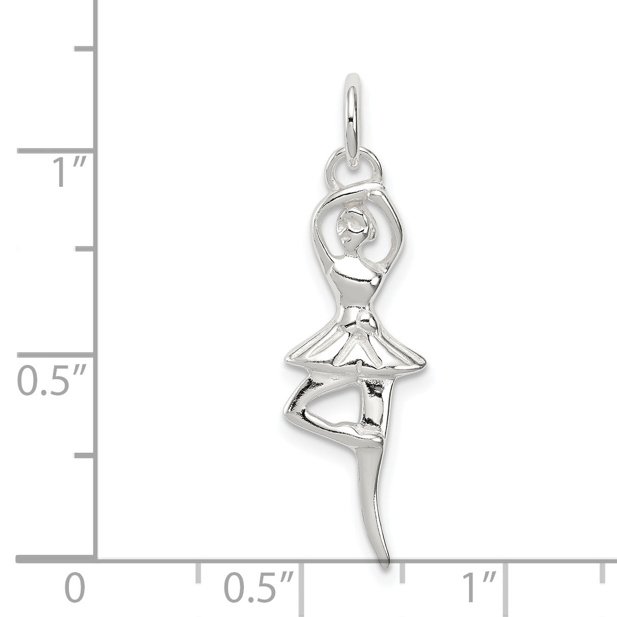 Sterling Silver 925 Polished Ballerina Pendant with Anti-tarnish Finish