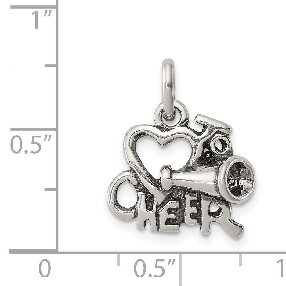 Sterling Silver 925 Cheer Pendant with Polished Antique Finish
