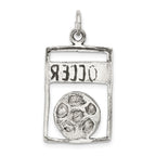 Sterling Silver 925 Antique Soccer Pendant with Polished Solid Finish