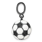 Sterling Silver 3D Soccer Ball Pendant with Black CZ Elegant Finish