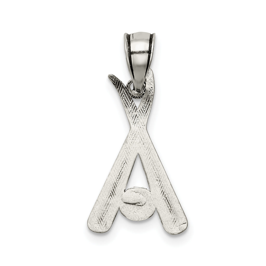 Sterling Silver Antiqued Bats and Baseball Pendant