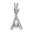 Sterling Silver Antiqued Bats and Baseball Pendant