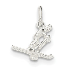 Sterling Silver Polished Skier Charm