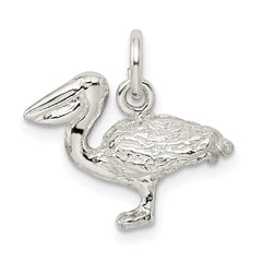 Sterling Silver 925 Pelican Charm Solid Crafted Pendant