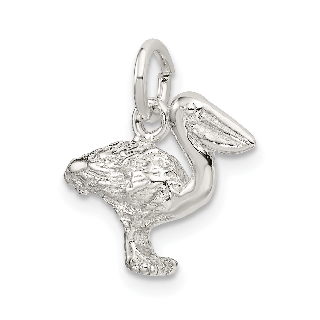 Sterling Silver 925 Pelican Charm Solid Crafted Pendant