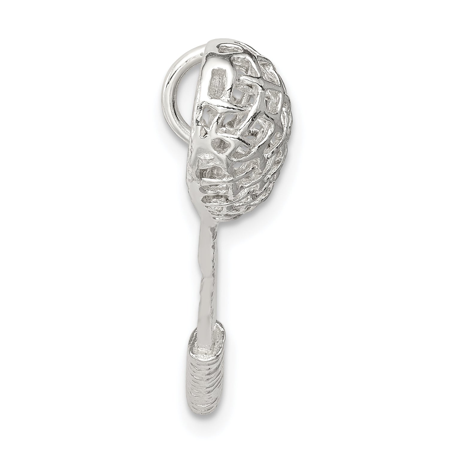 Sterling Silver 925 Men's Lacrosse Pendant with Polished Anti-Tarnish Finish Secondary image
