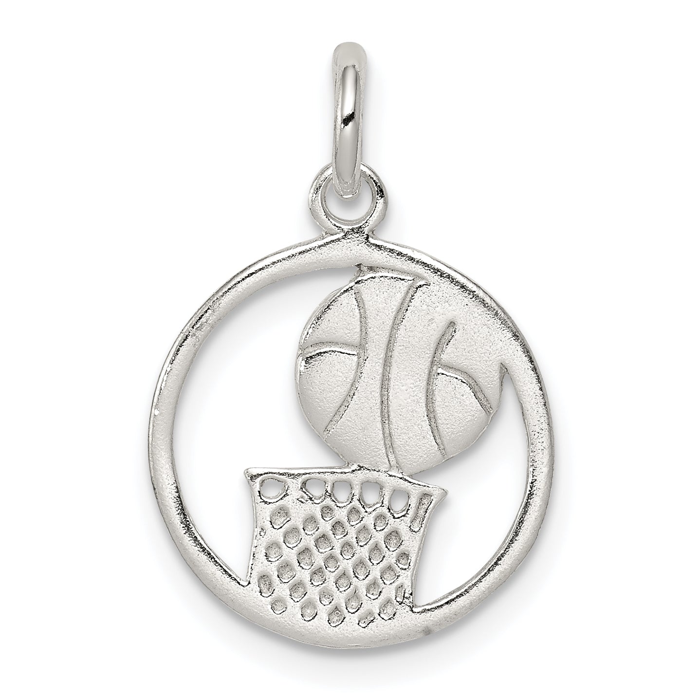 Sterling Silver Polished Basketball Pendant Main image