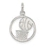 Sterling Silver Polished Basketball Pendant