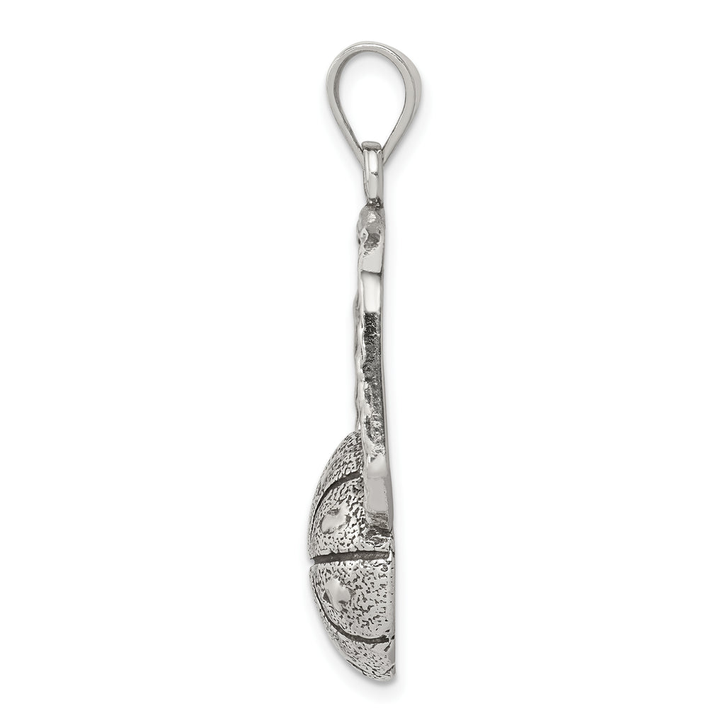 Sophia Jewelers Sterling Silver Antiqued Basketball Pendant for Men