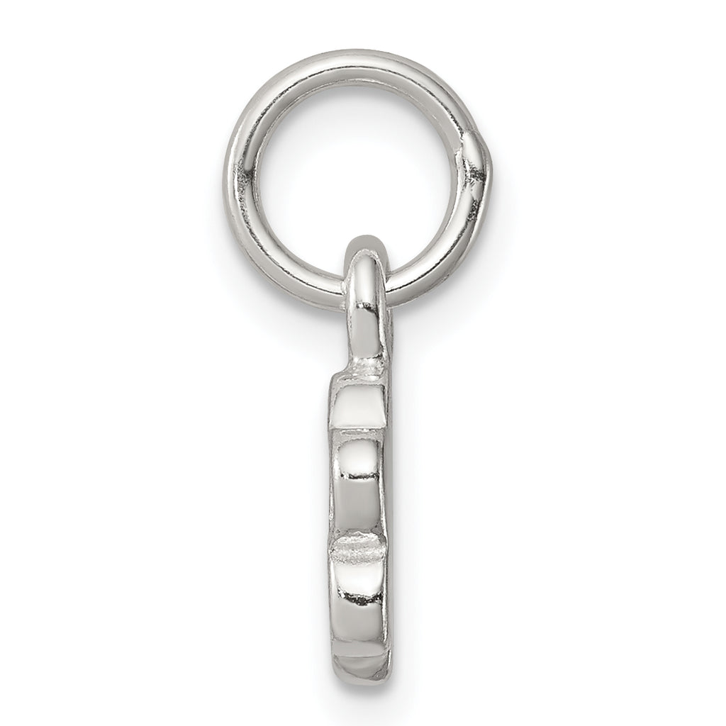 Sterling Silver 925 Paw Print Charm with Polished Textured Elegance
