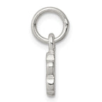 Sterling Silver 925 Paw Print Charm with Polished Textured Elegance