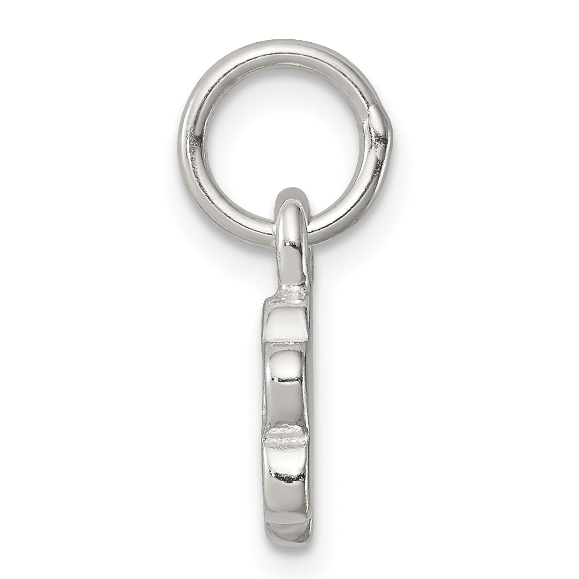 Sterling Silver 925 Paw Print Charm with Polished Textured Elegance