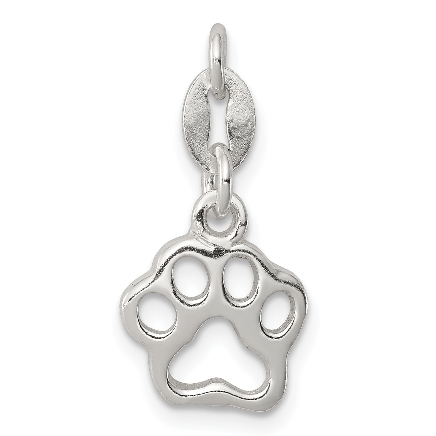 Sterling Silver Polished Paw Print Charm Main image