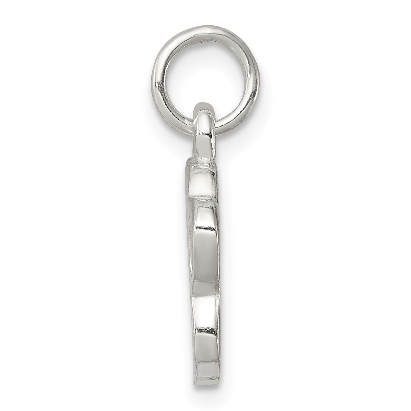 Sterling Silver 925 Paw Print Charm with Polished Textured Design