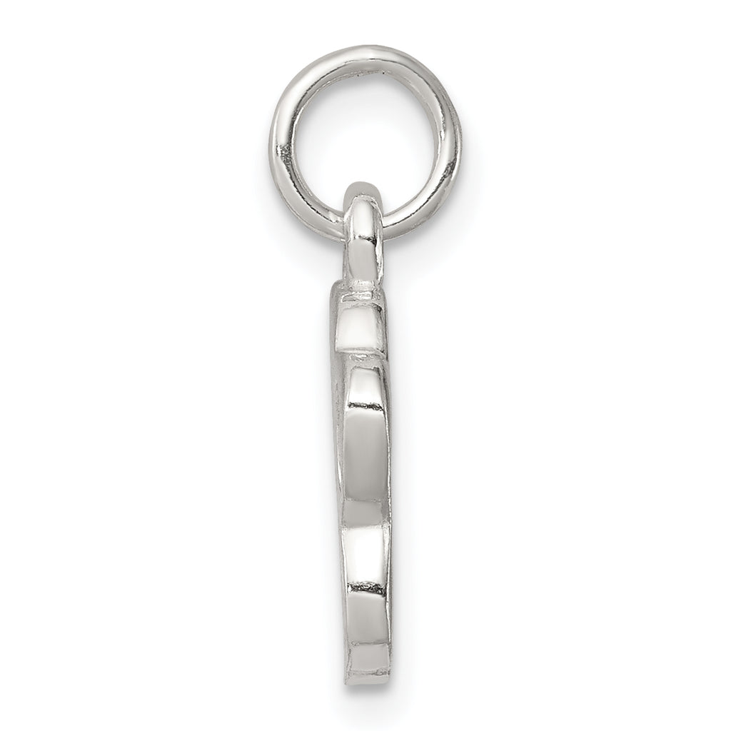 Sterling Silver 925 Paw Print Charm with Polished Textured Design