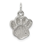 Sterling Silver Polished and Textured Paw Print Charm